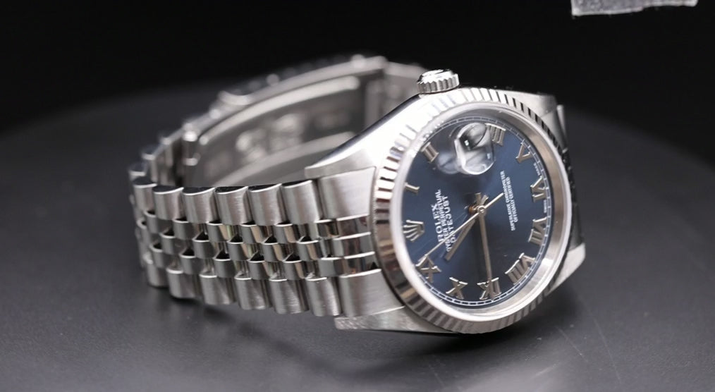 Load video: Datejust 16234 'Blue Roman'